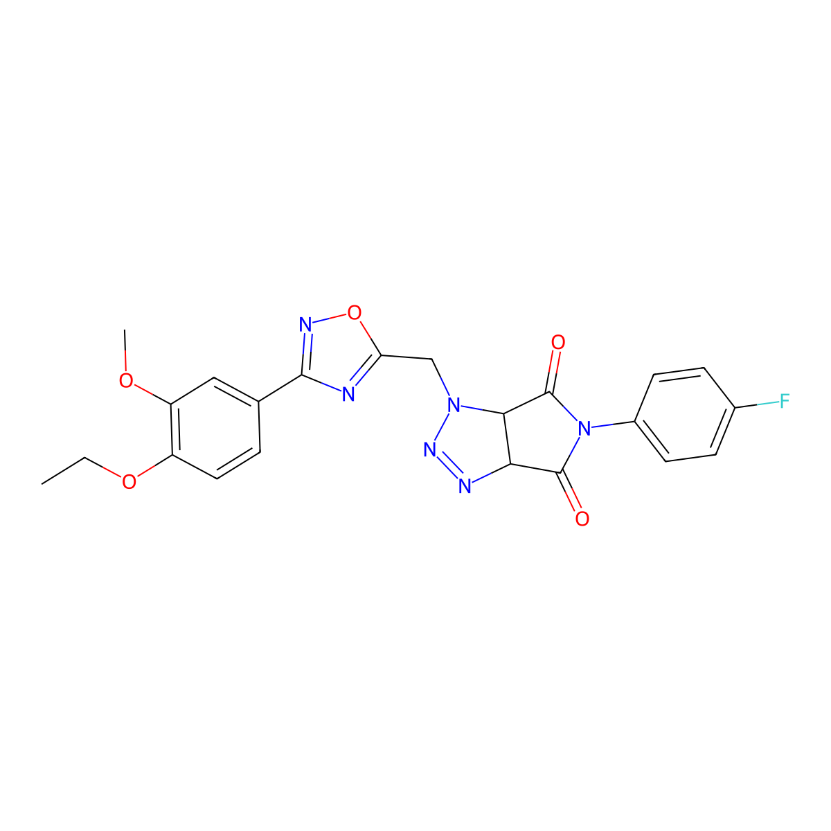1-((3-(4-ethoxy-3-methoxyphenyl)-1,2,4-oxadiazol-5-yl)methyl)-5-(4-fluorophenyl)-1,6a-dihydropyrrolo[3,4-d][1,2,3]triazole-4,6(3aH,5H)-dione molecular structure, CAS 1207045-27-9