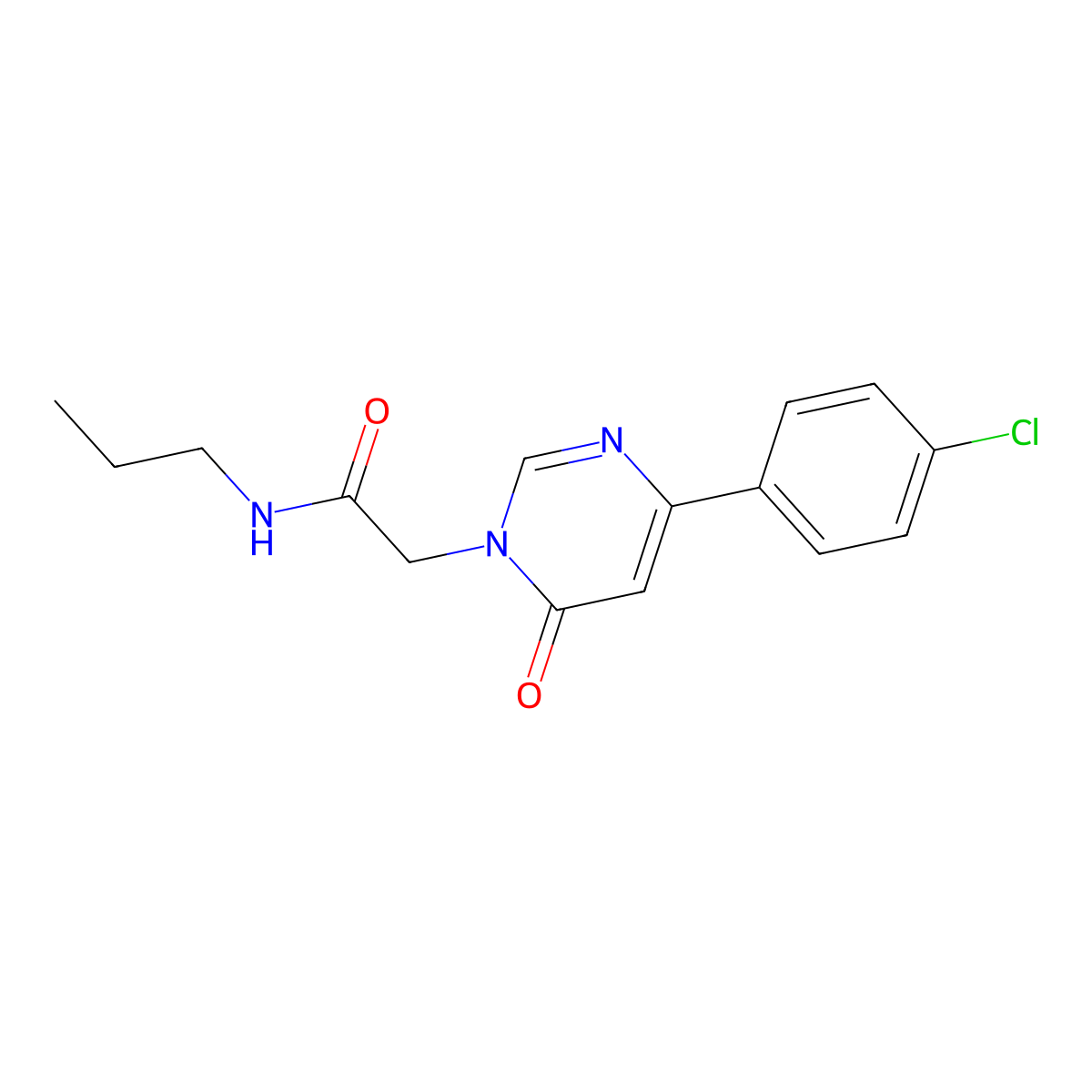 2-(4-(4-chlorophenyl)-6-oxopyrimidin-1(6H)-yl)-N-propylacetamide molecular structure, CAS 1207045-34-8