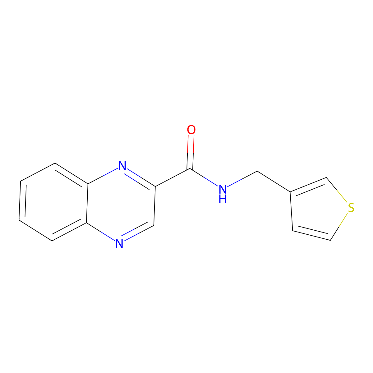 N-(thiophen-3-ylmethyl)quinoxaline-2-carboxamide molecular structure, CAS 1207045-36-0