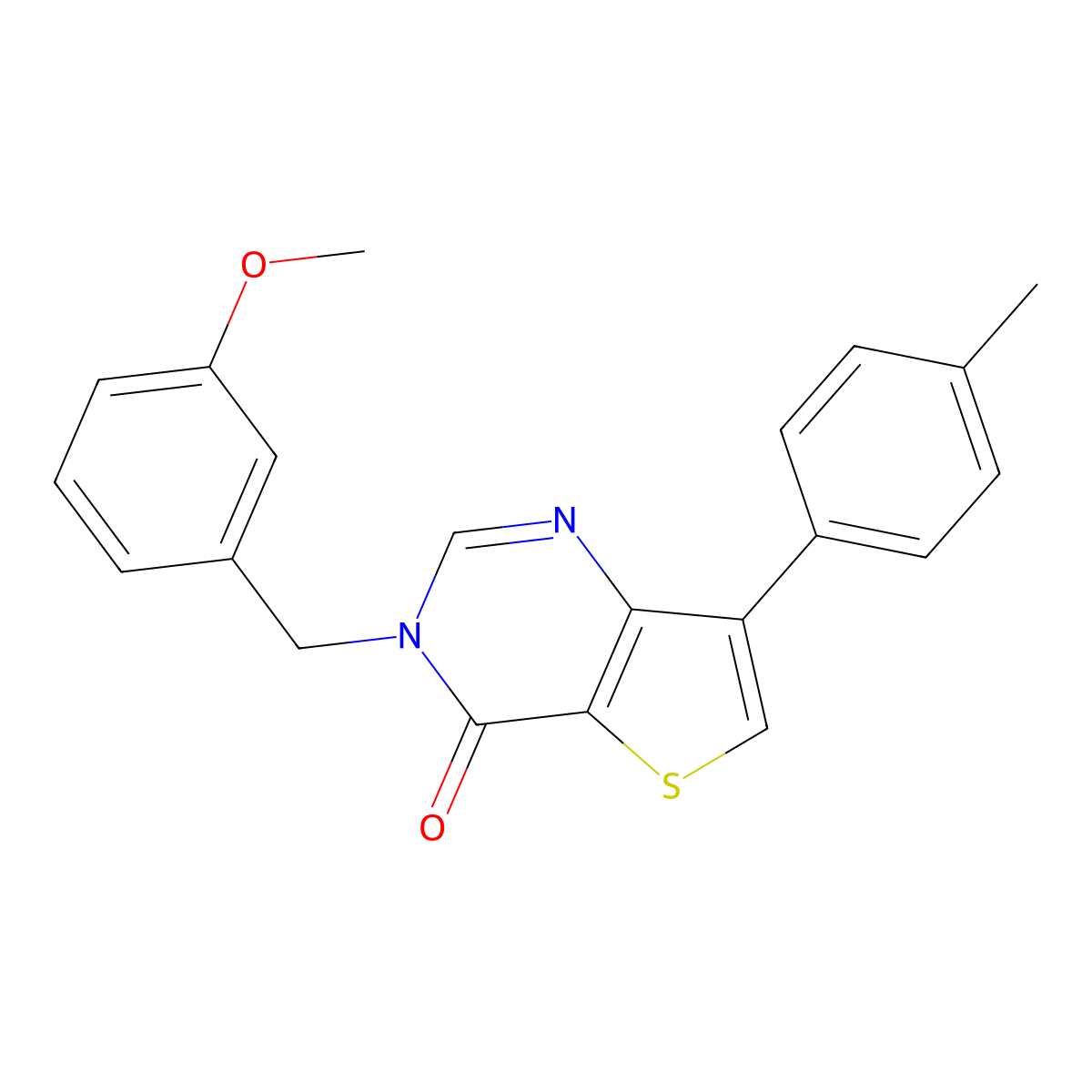 3-(3-methoxybenzyl)-7-(4-methylphenyl)thieno[3,2-d]pyrimidin-4(3H)-one molecular structure, CAS 1207045-54-2