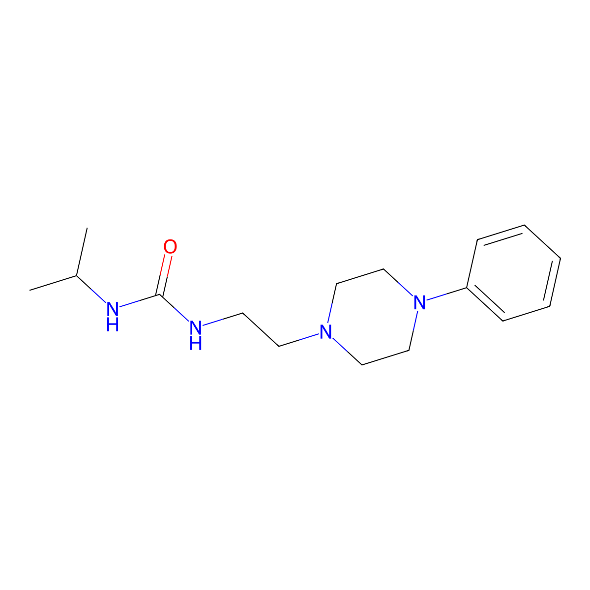 1-Isopropyl-3-(2-(4-phenylpiperazin-1-yl)ethyl)urea molecular structure, CAS 1207045-56-4