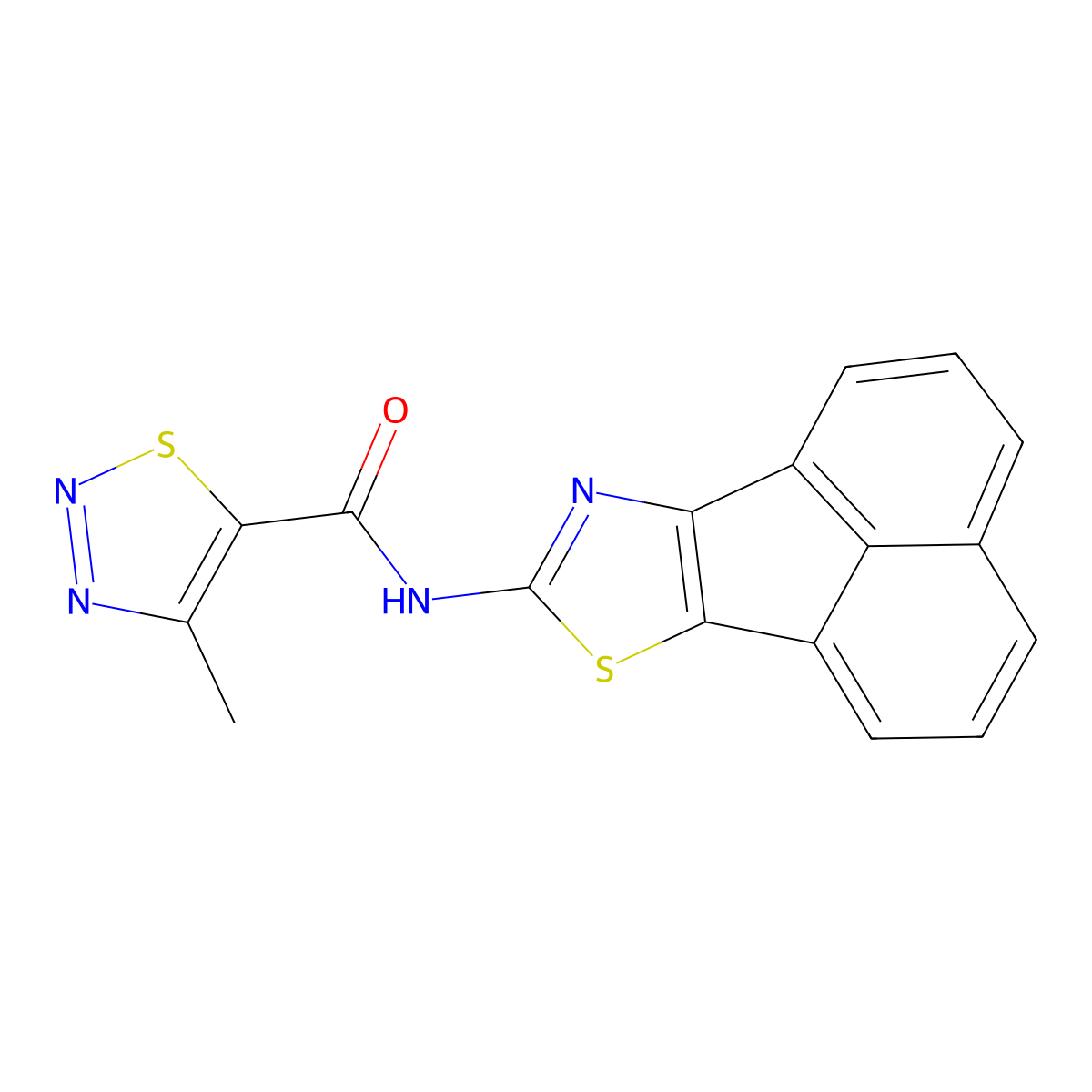 N-(acenaphtho[1,2-d]thiazol-8-yl)-4-methyl-1,2,3-thiadiazole-5-carboxamide molecular structure, CAS 1207045-58-6