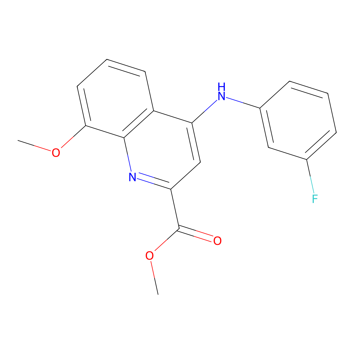 Methyl 4-((3-fluorophenyl)amino)-8-methoxyquinoline-2-carboxylate molecular structure, CAS 1207045-65-5