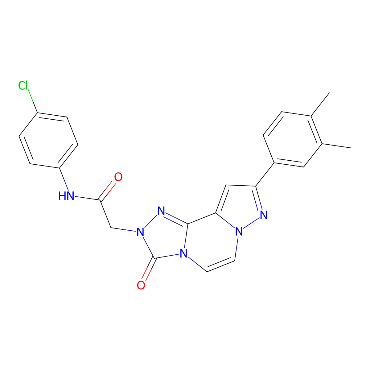 N-(4-chlorophenyl)-2-[11-(3,4-dimethylphenyl)-5-oxo-3,4,6,9,10-pentaazatricyclo[7.3.0.0^{2,6}]dodeca-1(12),2,7,10-tetraen-4-yl]acetamide molecular structure, CAS 1207045-68-8