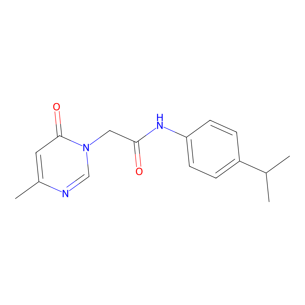 N-(4-isopropylphenyl)-2-(4-methyl-6-oxopyrimidin-1(6H)-yl)acetamide molecular structure, CAS 1207045-71-3