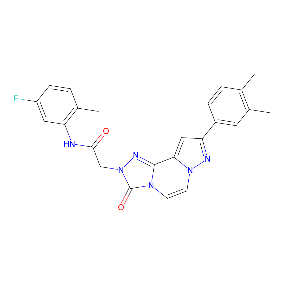 2-[11-(3,4-dimethylphenyl)-5-oxo-3,4,6,9,10-pentazatricyclo[7.3.0.02,6]dodeca-1(12),2,7,10-tetraen-4-yl]-N-(5-fluoro-2-methylphenyl)acetamide molecular structure, CAS 1207045-81-5