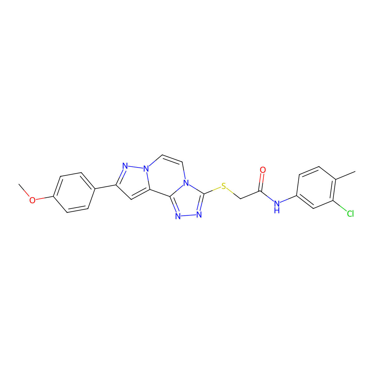 N-(3-chloro-4-methylphenyl)-2-((9-(4-methoxyphenyl)pyrazolo[1,5-a][1,2,4]triazolo[3,4-c]pyrazin-3-yl)thio)acetamide molecular structure, CAS 1207045-92-8