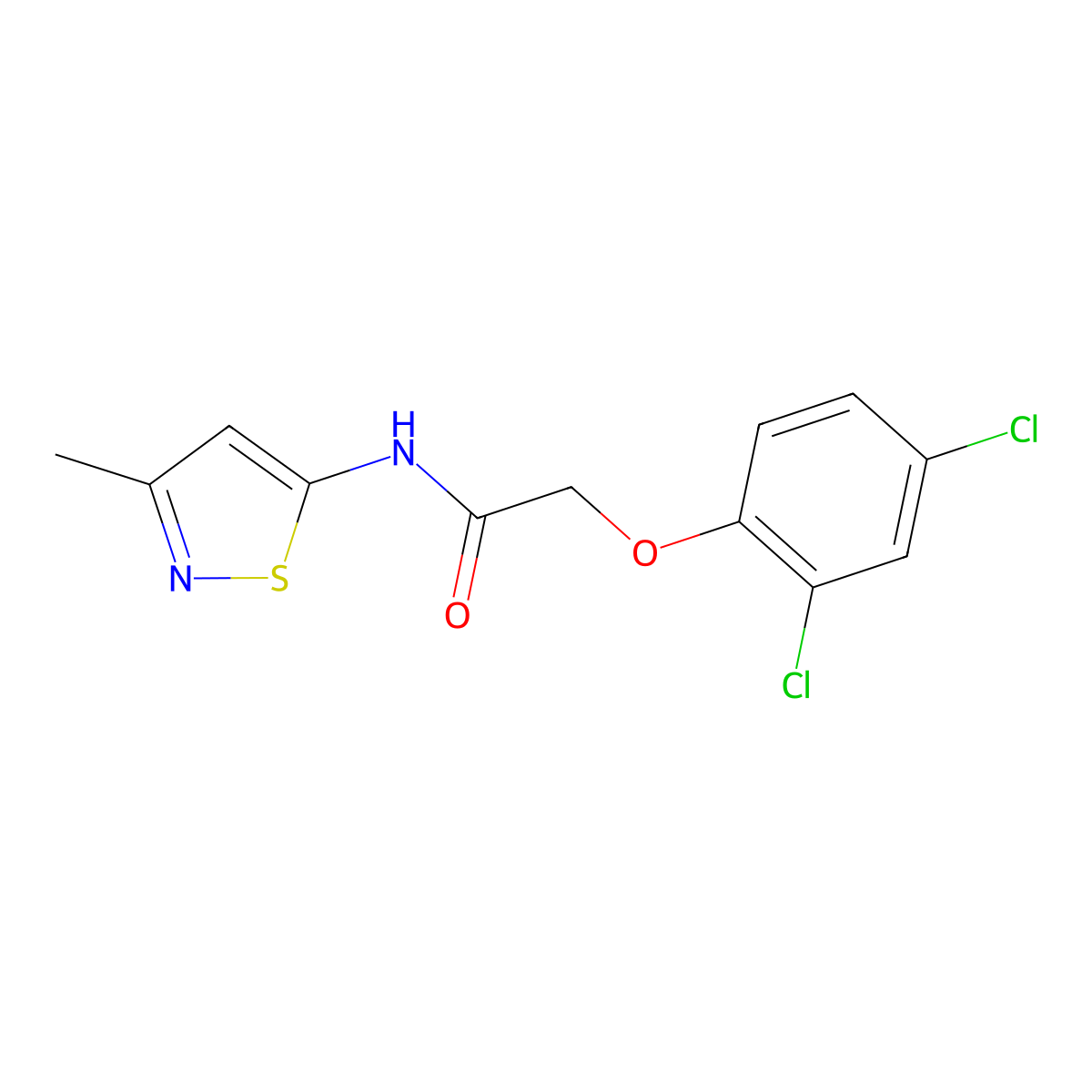 2-(2,4-dichlorophenoxy)-N-(3-methylisothiazol-5-yl)acetamide molecular structure, CAS 1207045-93-9