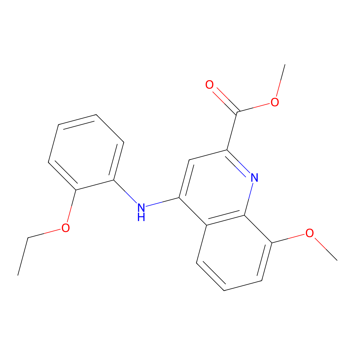 Methyl 4-((2-ethoxyphenyl)amino)-8-methoxyquinoline-2-carboxylate molecular structure, CAS 1207045-98-4