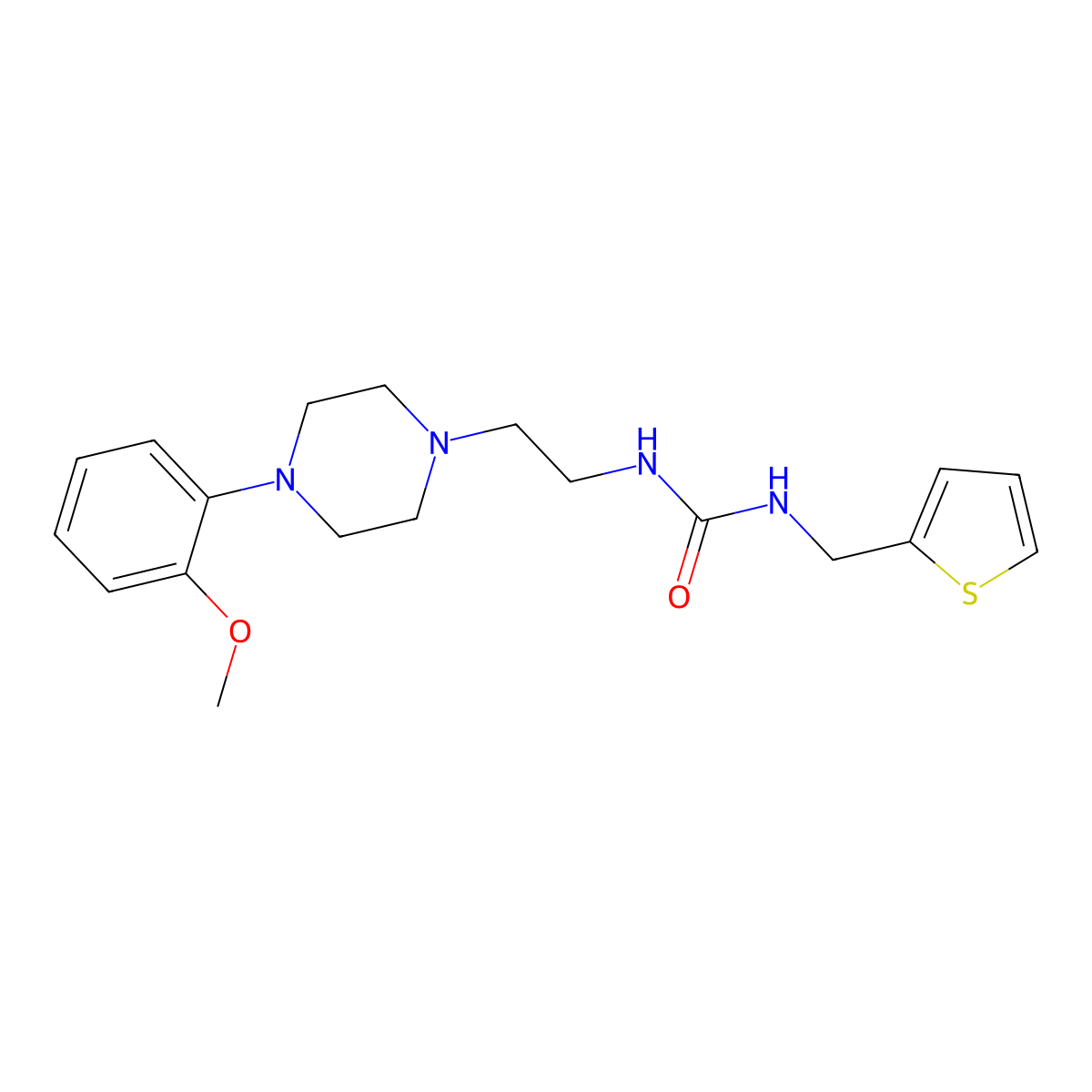 1-(2-(4-(2-Methoxyphenyl)piperazin-1-yl)ethyl)-3-(thiophen-2-ylmethyl)urea molecular structure, CAS 1207045-99-5