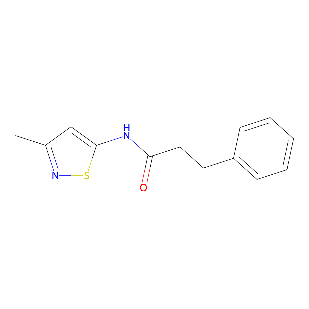 N-(3-methylisothiazol-5-yl)-3-phenylpropanamide molecular structure, CAS 1207046-02-3