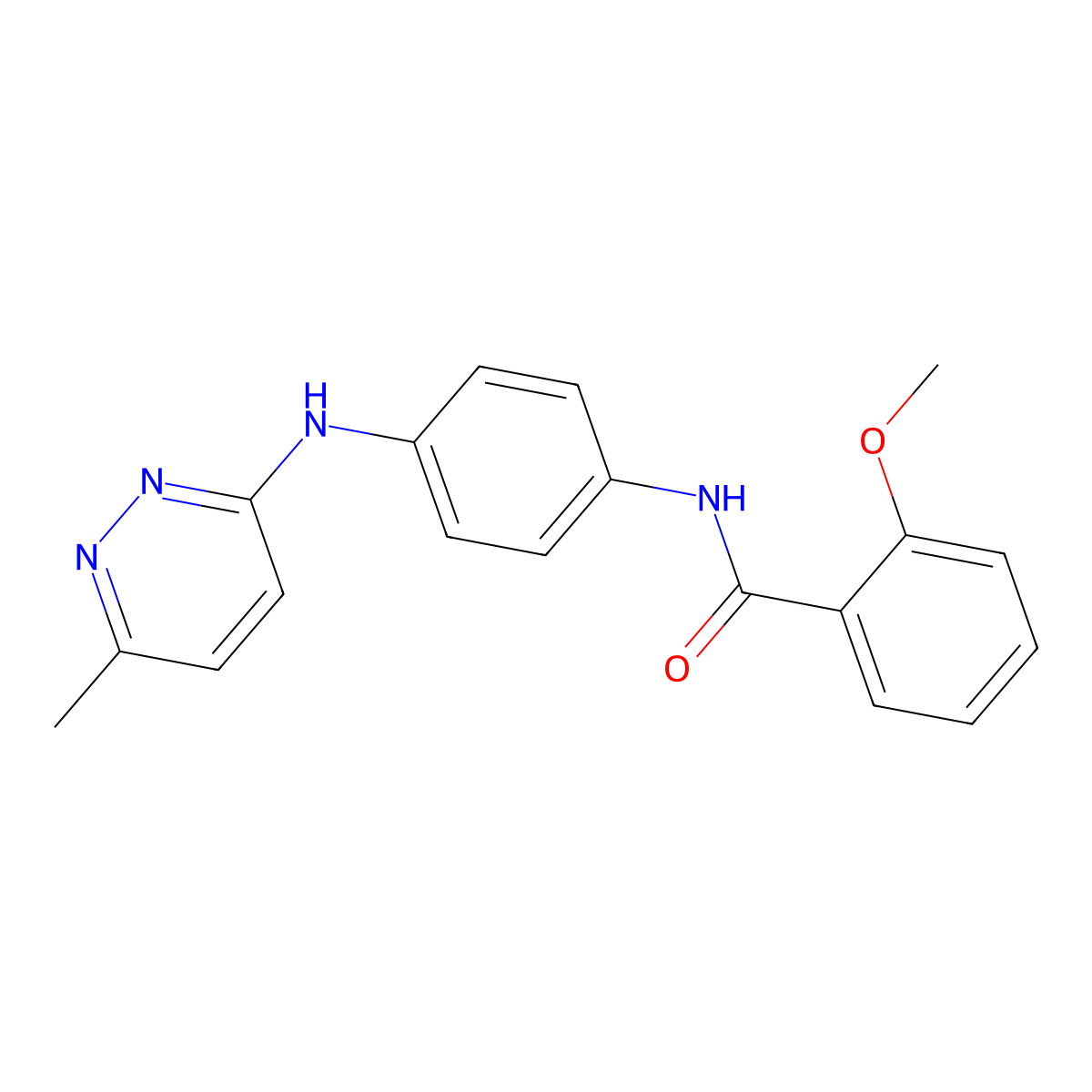 2-methoxy-N-(4-((6-methylpyridazin-3-yl)amino)phenyl)benzamide molecular structure, CAS 1207046-14-7
