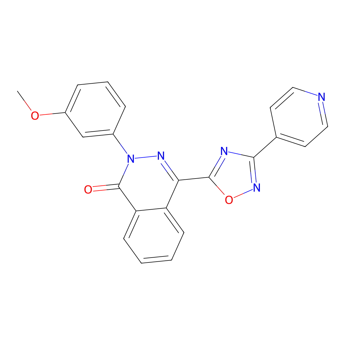2-(3-methoxyphenyl)-4-(3-pyridin-4-yl-1,2,4-oxadiazol-5-yl)phthalazin-1(2H)-one molecular structure, CAS 1207046-23-8