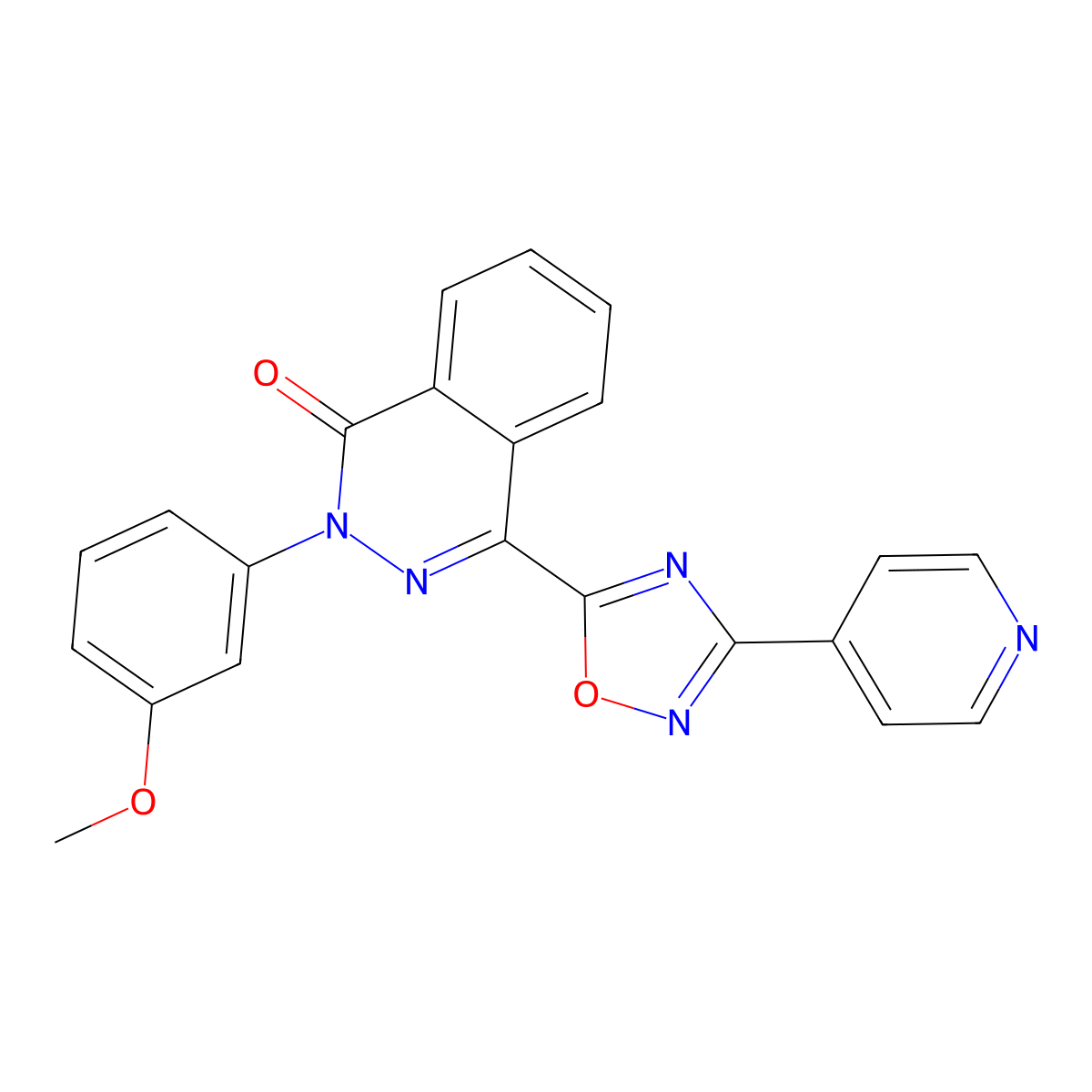2-(3-methoxyphenyl)-4-(3-pyridin-4-yl-1,2,4-oxadiazol-5-yl)phthalazin-1(2H)-one molecular structure, CAS 1207046-23-8