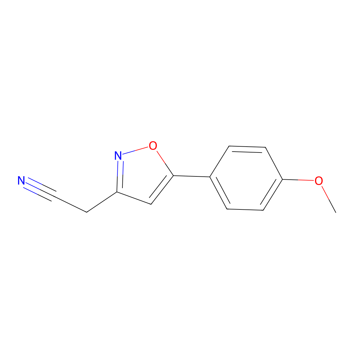 2-(5-(4-Methoxyphenyl)isoxazol-3-yl)acetonitrile molecular structure, CAS 1207046-26-1