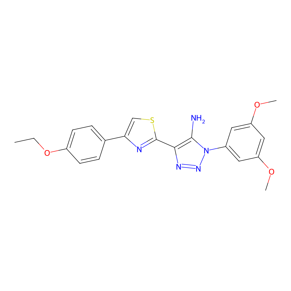 1-(3,5-dimethoxyphenyl)-4-[4-(4-ethoxyphenyl)-1,3-thiazol-2-yl]-1H-1,2,3-triazol-5-amine molecular structure, CAS 1207046-27-2