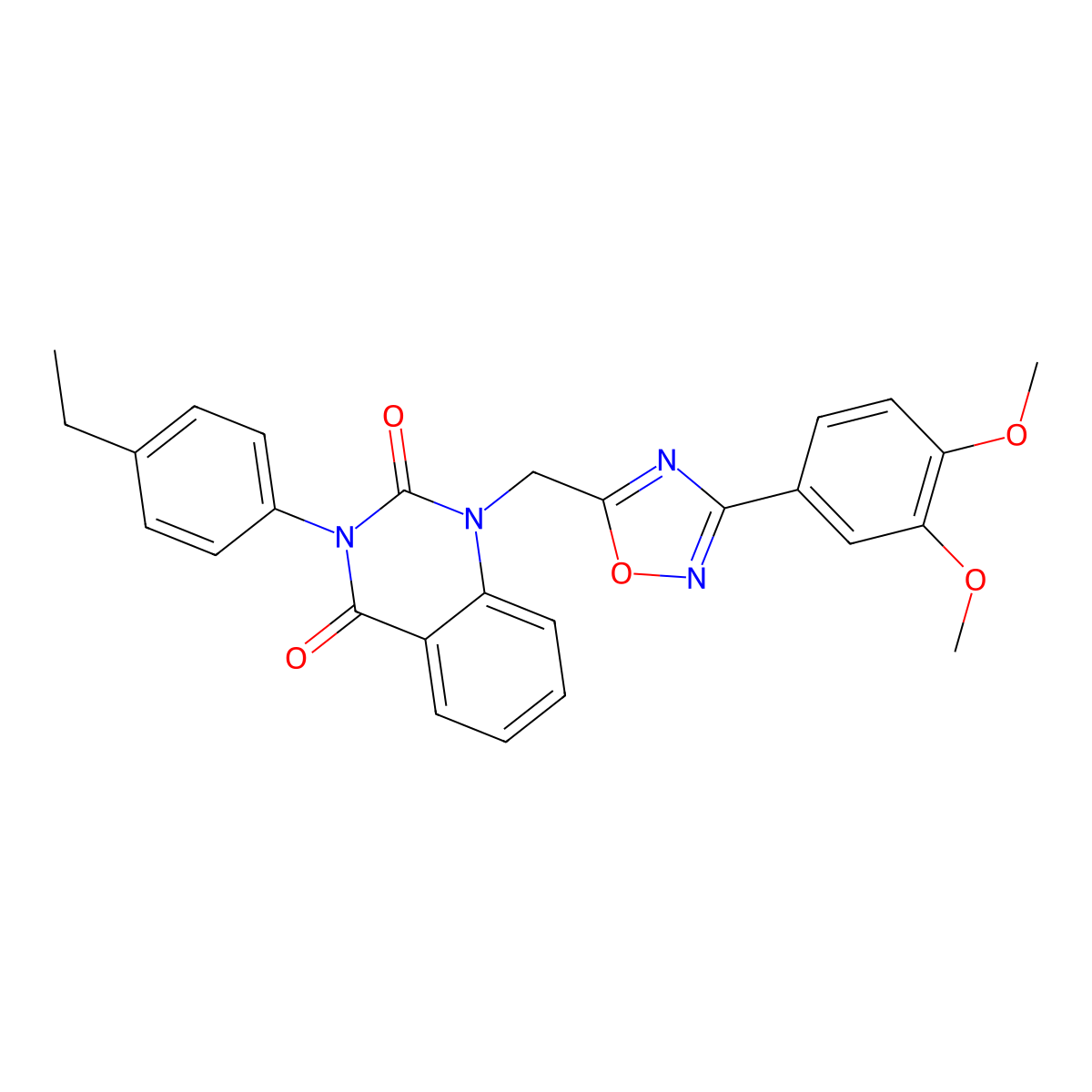 1-((3-(3,4-dimethoxyphenyl)-1,2,4-oxadiazol-5-yl)methyl)-3-(4-ethylphenyl)quinazoline-2,4(1H,3H)-dione molecular structure, CAS 1207046-29-4