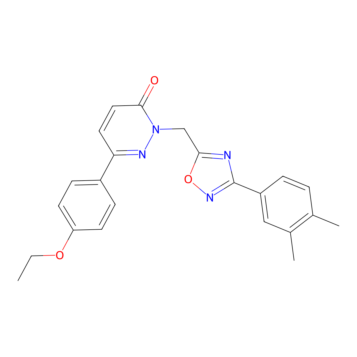 2-((3-(3,4-dimethylphenyl)-1,2,4-oxadiazol-5-yl)methyl)-6-(4-ethoxyphenyl)pyridazin-3(2H)-one molecular structure, CAS 1207046-30-7
