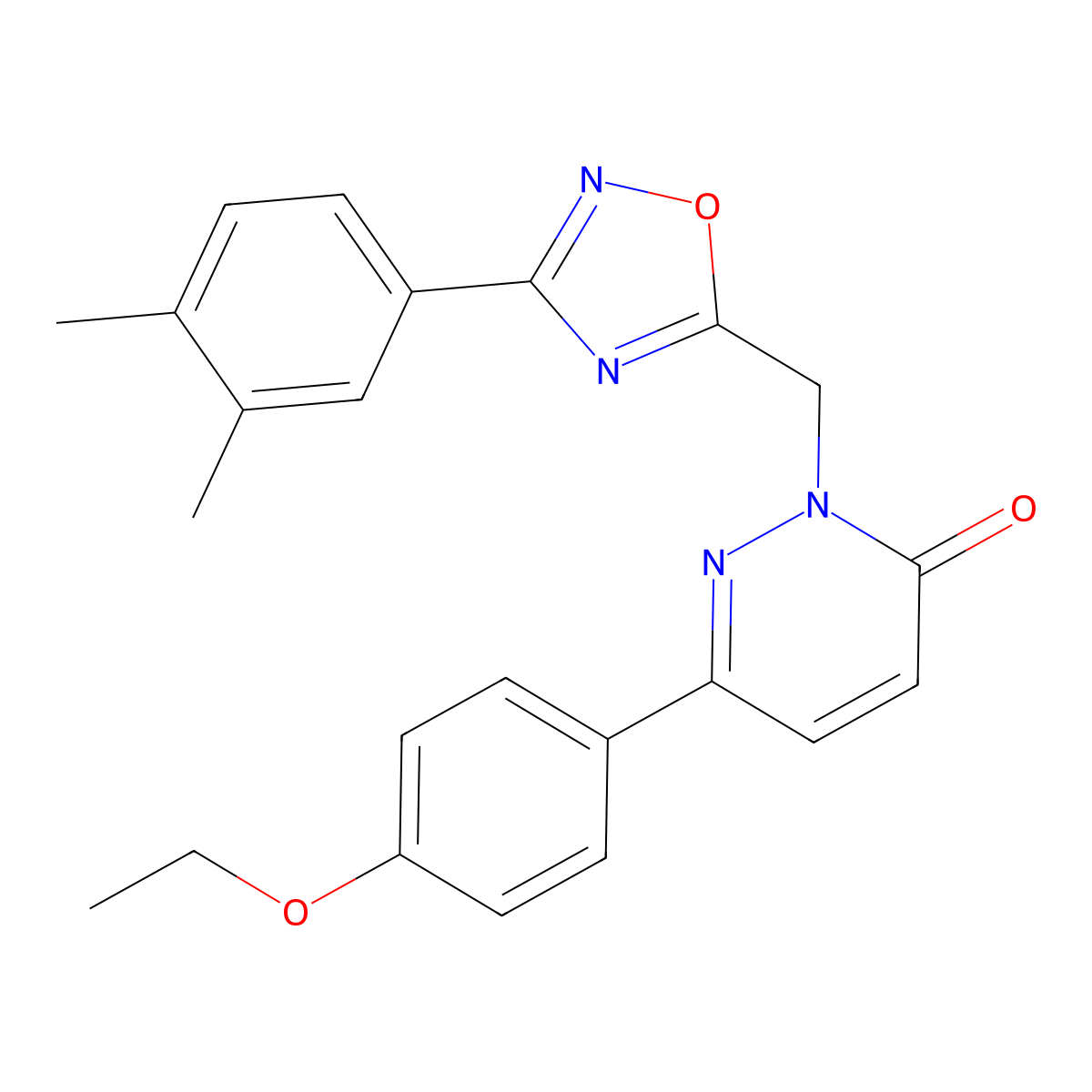 2-((3-(3,4-dimethylphenyl)-1,2,4-oxadiazol-5-yl)methyl)-6-(4-ethoxyphenyl)pyridazin-3(2H)-one molecular structure, CAS 1207046-30-7