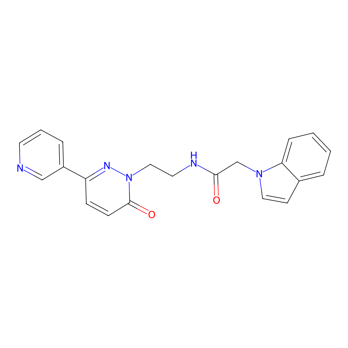 2-(1H-indol-1-yl)-N-(2-(6-oxo-3-(pyridin-3-yl)pyridazin-1(6H)-yl)ethyl)acetamide molecular structure, CAS 1207046-32-9