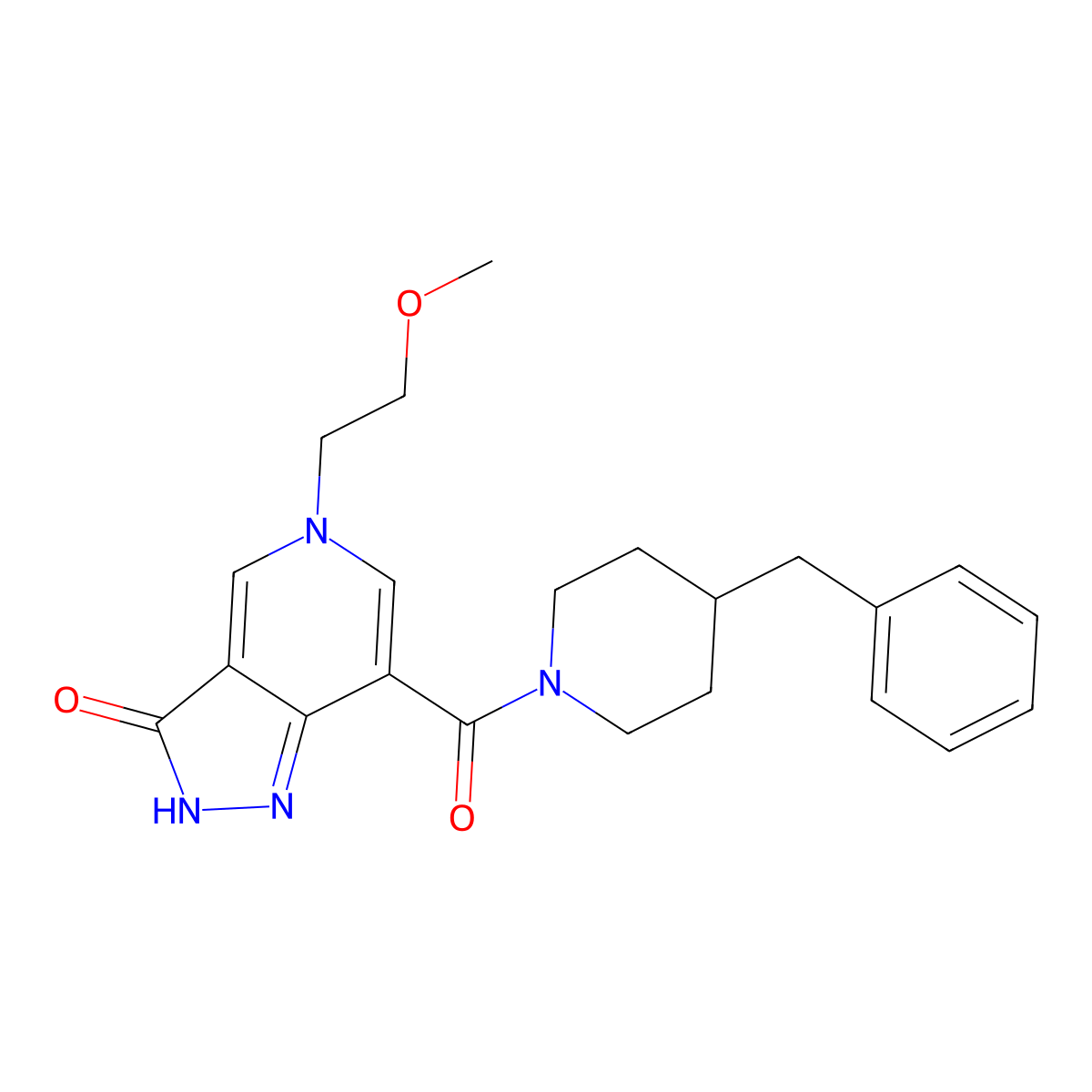 7-(4-benzylpiperidine-1-carbonyl)-5-(2-methoxyethyl)-2H-pyrazolo[4,3-c]pyridin-3(5H)-one molecular structure, CAS 1207046-33-0