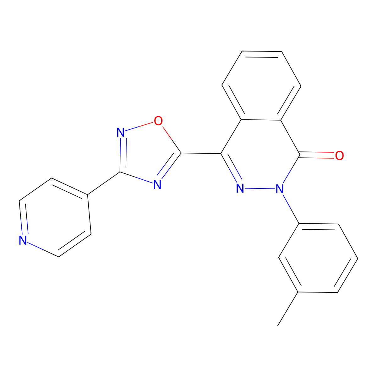 2-(3-methylphenyl)-4-(3-pyridin-4-yl-1,2,4-oxadiazol-5-yl)phthalazin-1(2H)-one molecular structure, CAS 1207046-42-1