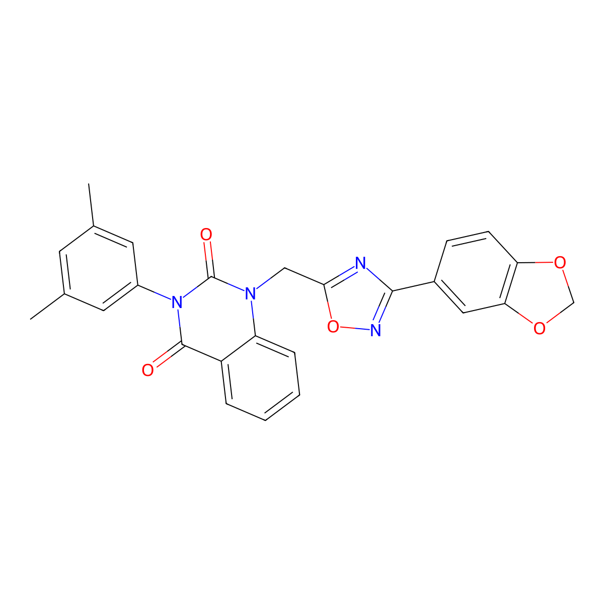 1-((3-(benzo[d][1,3]dioxol-5-yl)-1,2,4-oxadiazol-5-yl)methyl)-3-(3,5-dimethylphenyl)quinazoline-2,4(1H,3H)-dione molecular structure, CAS 1207046-52-3