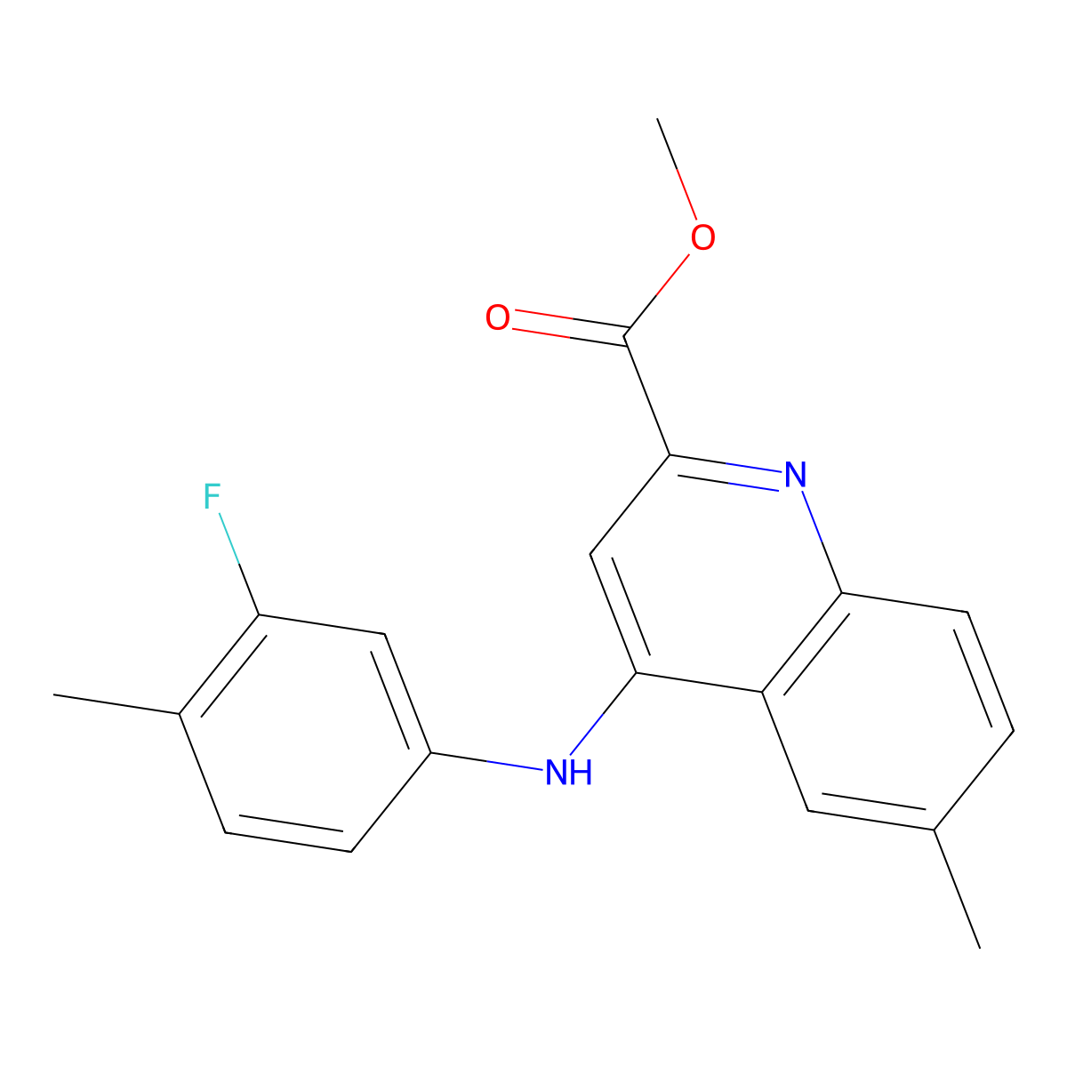 Methyl 4-[(3-fluoro-4-methylphenyl)amino]-6-methylquinoline-2-carboxylate molecular structure, CAS 1207046-53-4