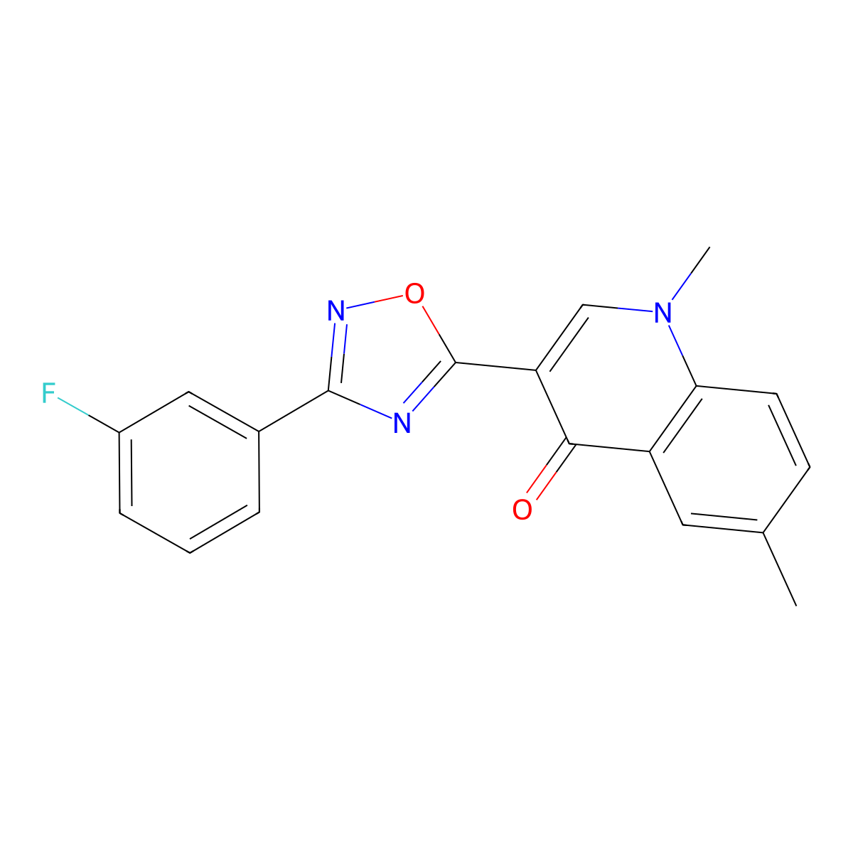 3-[3-(3-fluorophenyl)-1,2,4-oxadiazol-5-yl]-1,6-dimethylquinolin-4(1H)-one molecular structure, CAS 1207046-55-6
