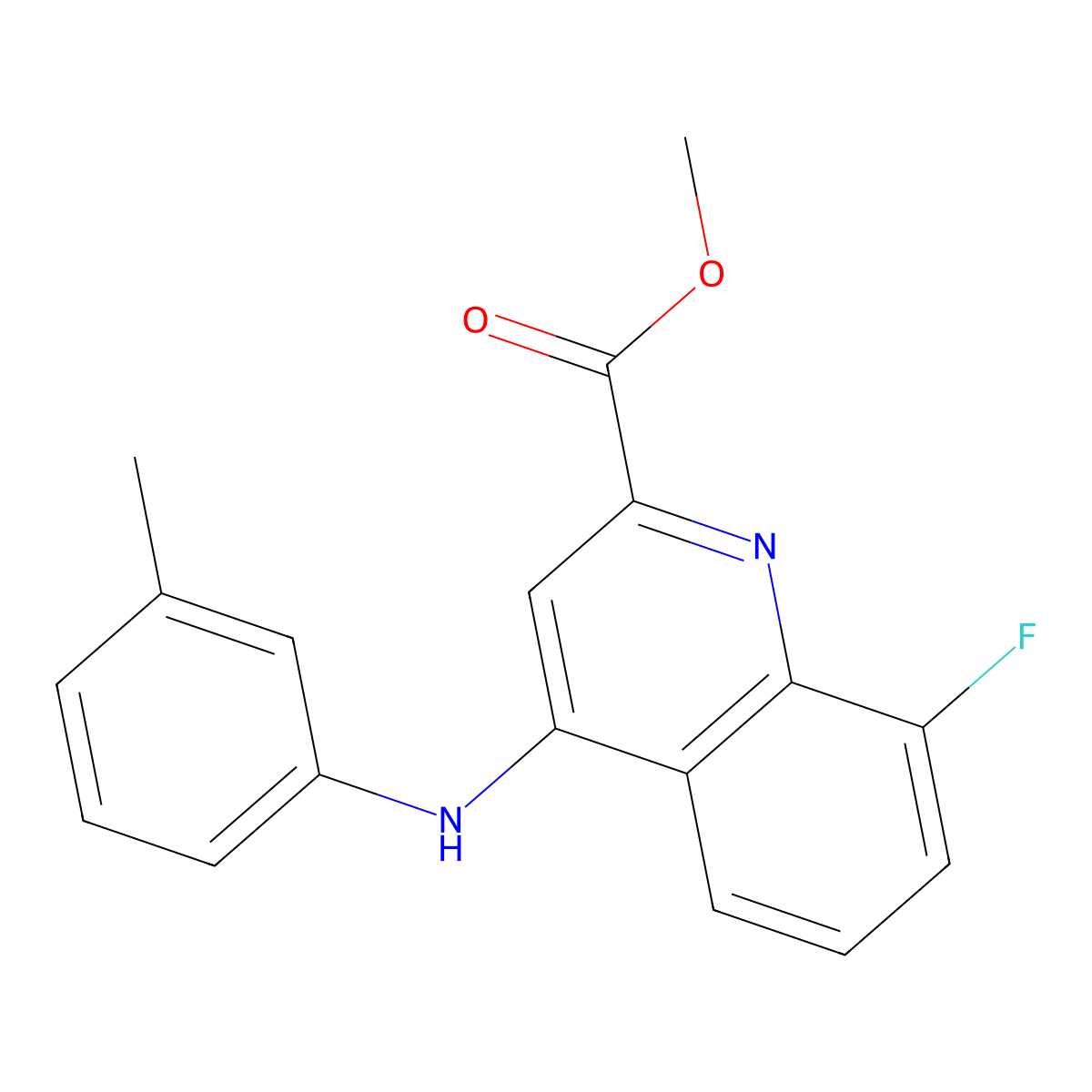 Methyl 8-fluoro-4-[(3-methylphenyl)amino]quinoline-2-carboxylate molecular structure, CAS 1207046-59-0