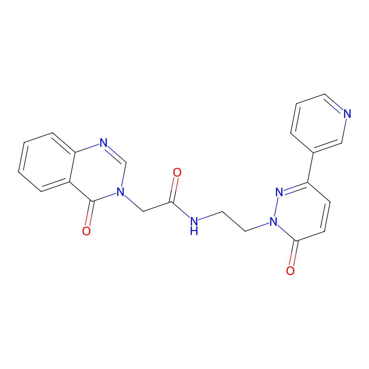N-(2-(6-oxo-3-(pyridin-3-yl)pyridazin-1(6H)-yl)ethyl)-2-(4-oxoquinazolin-3(4H)-yl)acetamide molecular structure, CAS 1207046-62-5