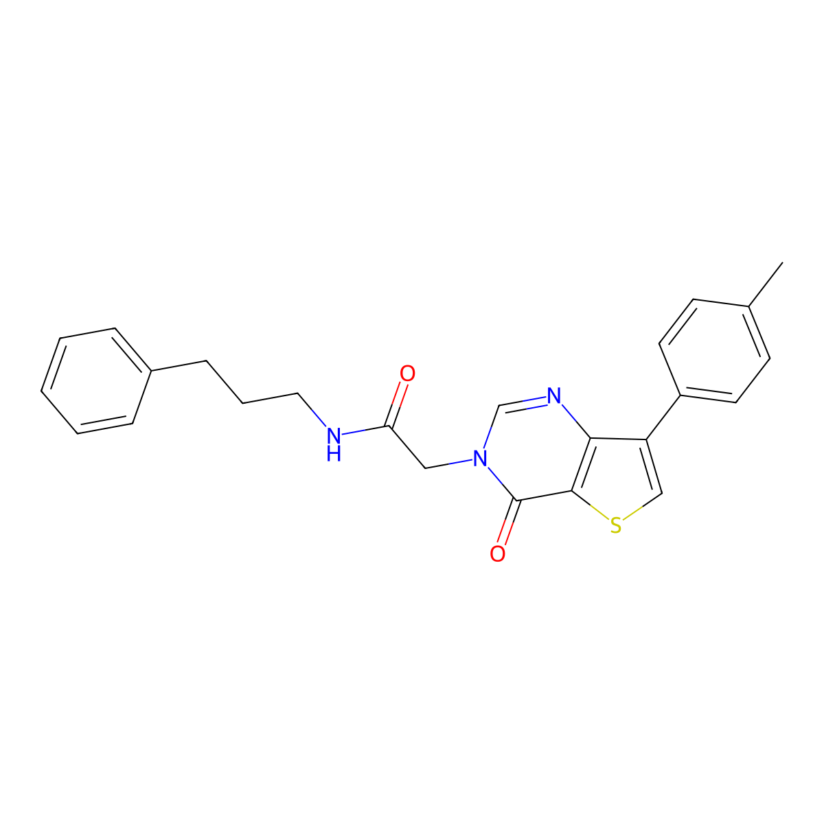 2-[7-(4-methylphenyl)-4-oxothieno[3,2-d]pyrimidin-3(4H)-yl]-N-(3-phenylpropyl)acetamide molecular structure, CAS 1207046-64-7