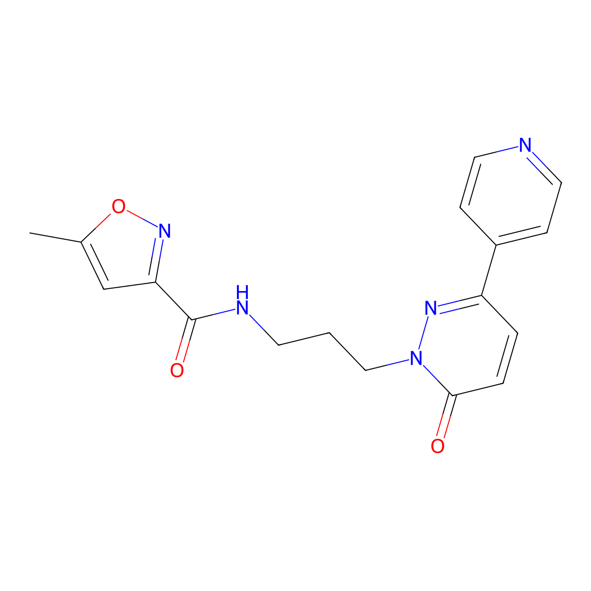5-methyl-N-(3-(6-oxo-3-(pyridin-4-yl)pyridazin-1(6H)-yl)propyl)isoxazole-3-carboxamide molecular structure, CAS 1207046-72-7