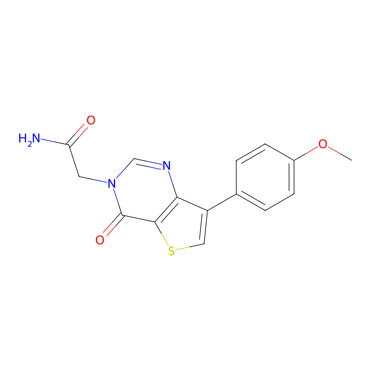2-(7-(4-methoxyphenyl)-4-oxothieno[3,2-d]pyrimidin-3(4H)-yl)acetamide molecular structure, CAS 1207046-77-2