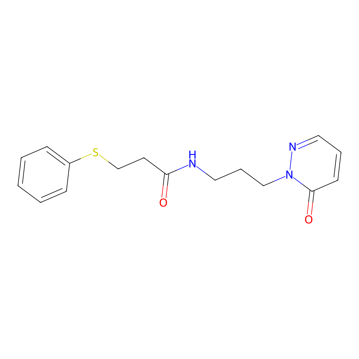 N-(3-(6-oxopyridazin-1(6H)-yl)propyl)-3-(phenylthio)propanamide molecular structure, CAS 1207046-82-9