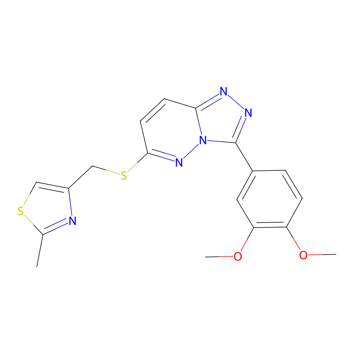 4-(((3-(3,4-Dimethoxyphenyl)-[1,2,4]triazolo[4,3-b]pyridazin-6-yl)thio)methyl)-2-methylthiazole molecular structure, CAS 1207046-83-0