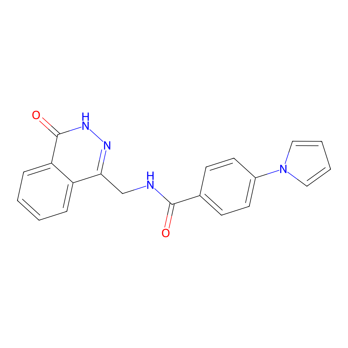 N-((4-oxo-3,4-dihydrophthalazin-1-yl)methyl)-4-(1H-pyrrol-1-yl)benzamide molecular structure, CAS 1207047-12-8