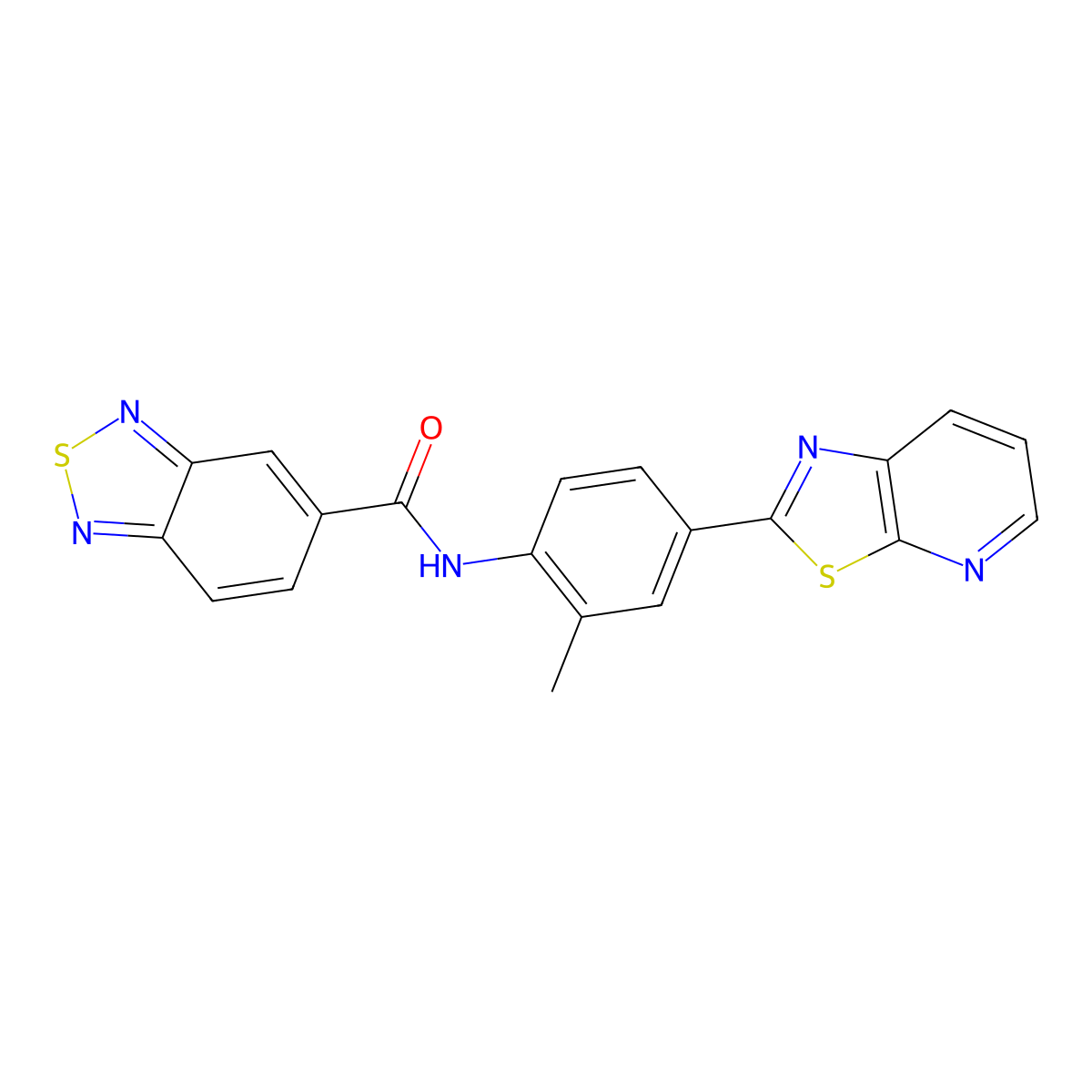N-(2-methyl-4-(thiazolo[5,4-b]pyridin-2-yl)phenyl)benzo[c][1,2,5]thiadiazole-5-carboxamide molecular structure, CAS 1207047-15-1