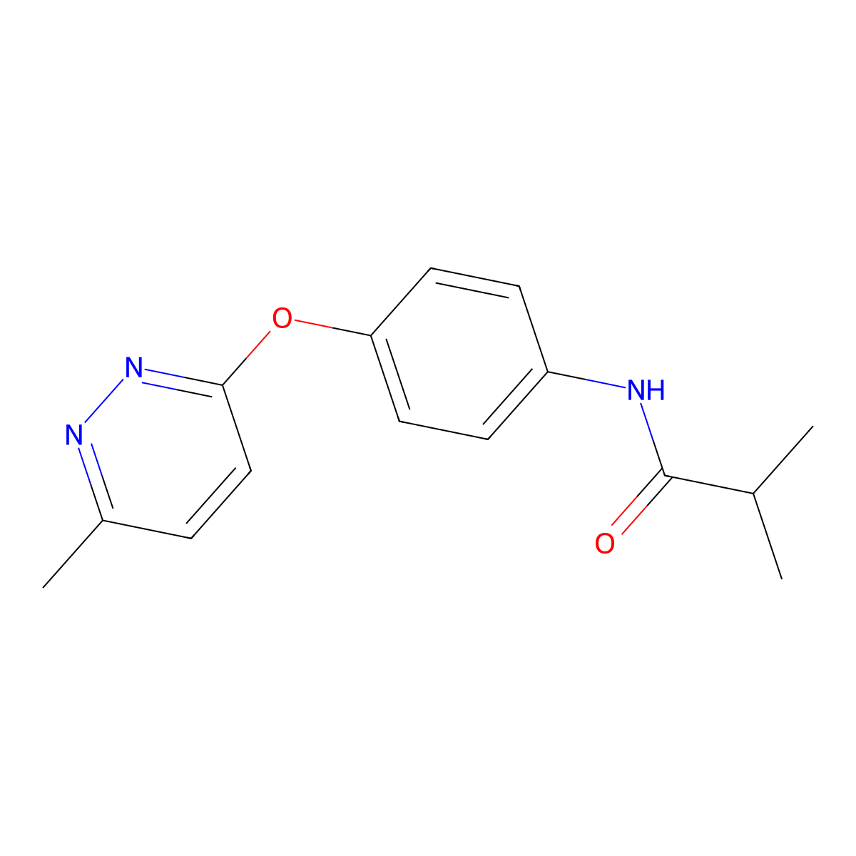 N-(4-((6-methylpyridazin-3-yl)oxy)phenyl)isobutyramide molecular structure, CAS 1207047-16-2