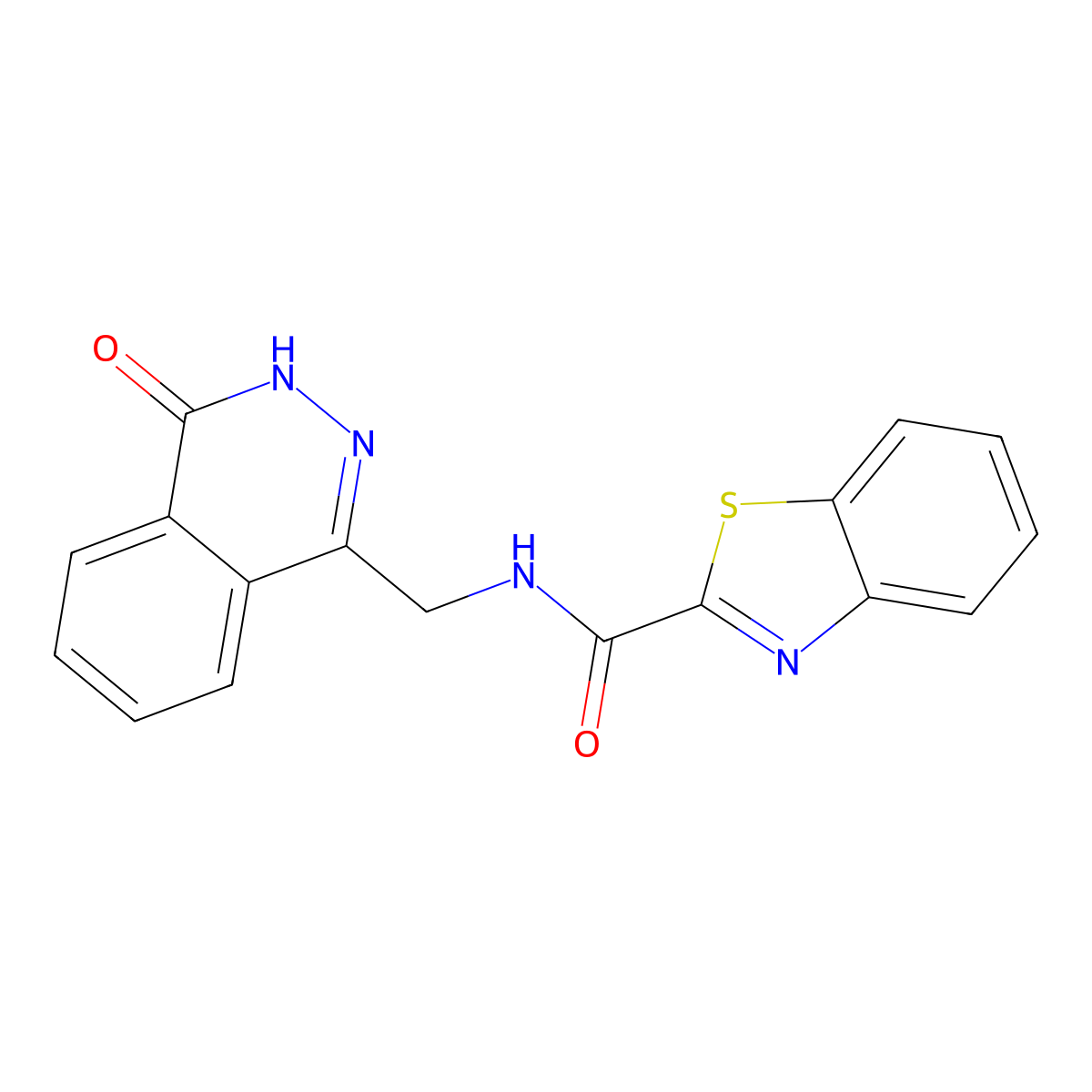 N-((4-oxo-3,4-dihydrophthalazin-1-yl)methyl)benzo[d]thiazole-2-carboxamide molecular structure, CAS 1207047-17-3
