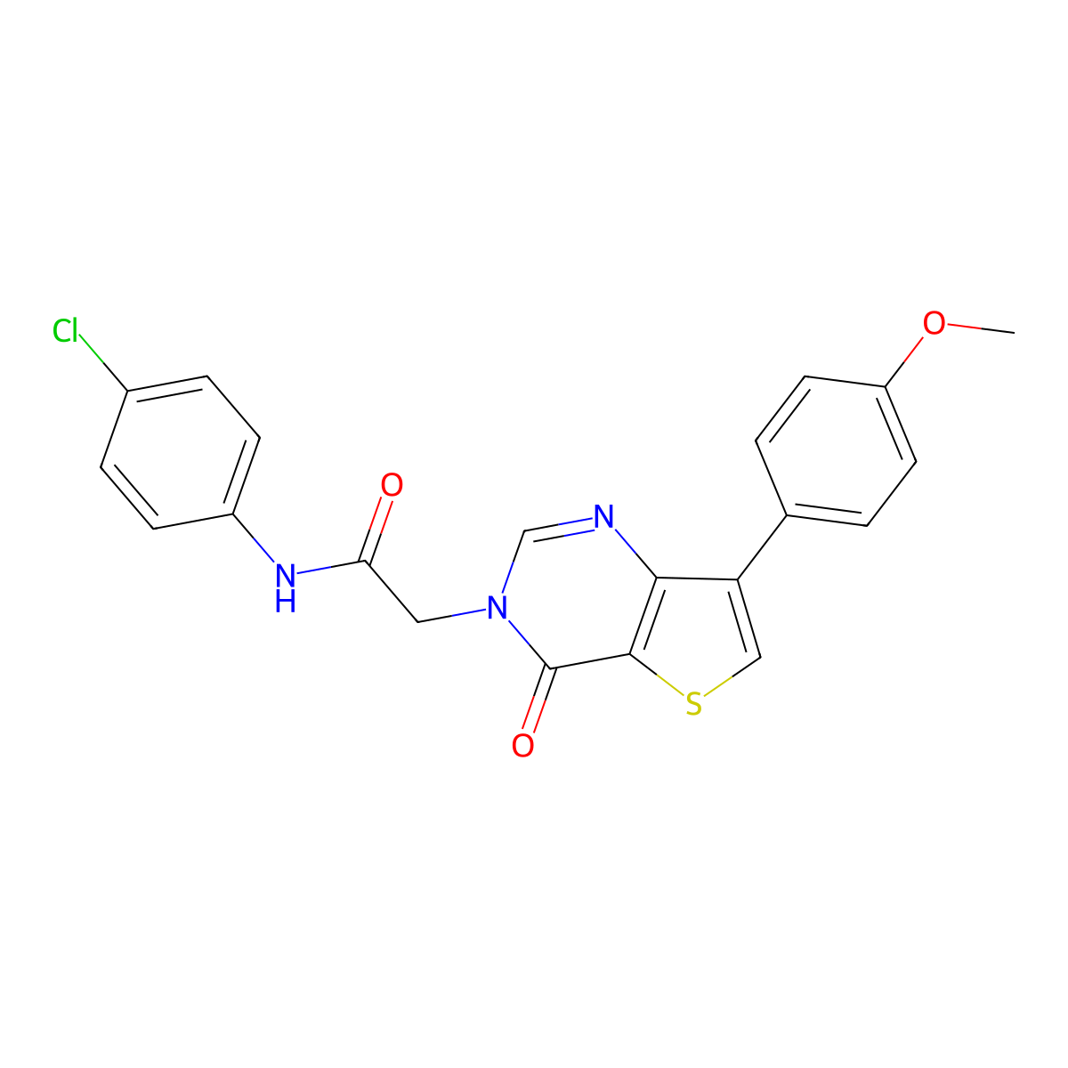 N-(4-chlorophenyl)-2-[7-(4-methoxyphenyl)-4-oxothieno[3,2-d]pyrimidin-3(4H)-yl]acetamide molecular structure, CAS 1207047-19-5