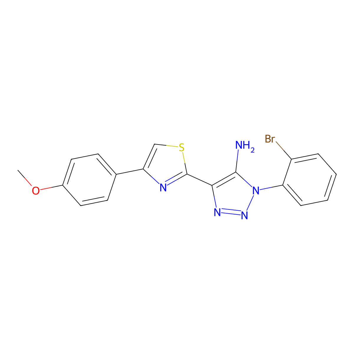 1-(2-bromophenyl)-4-(4-(4-methoxyphenyl)thiazol-2-yl)-1H-1,2,3-triazol-5-amine molecular structure, CAS 1207047-21-9