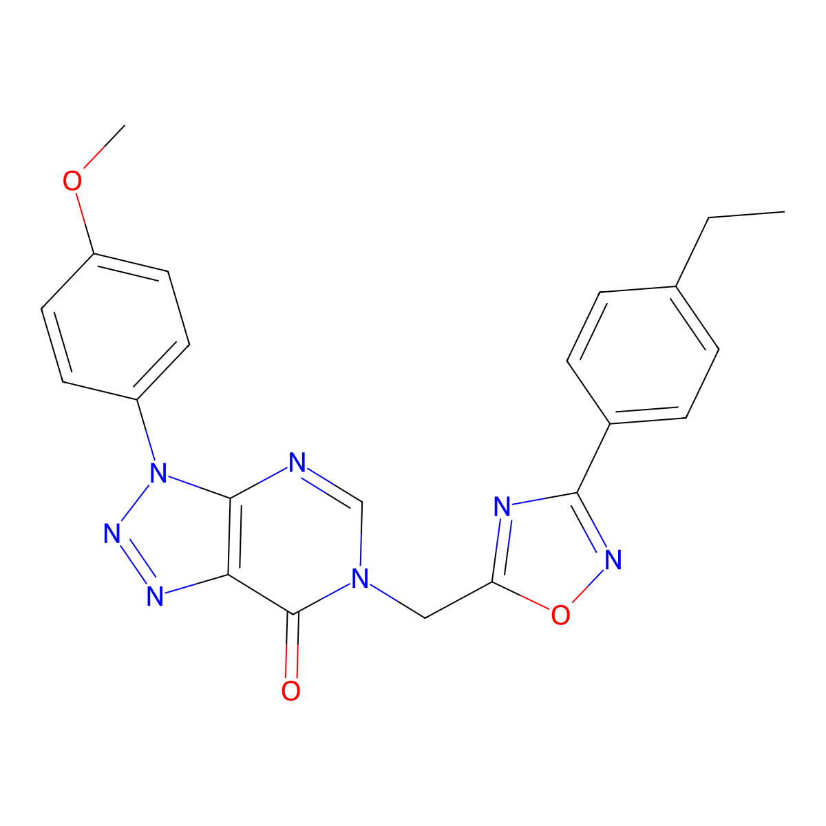 6-((3-(4-ethylphenyl)-1,2,4-oxadiazol-5-yl)methyl)-3-(4-methoxyphenyl)-3H-[1,2,3]triazolo[4,5-d]pyrimidin-7(6H)-one molecular structure, CAS 1207047-23-1