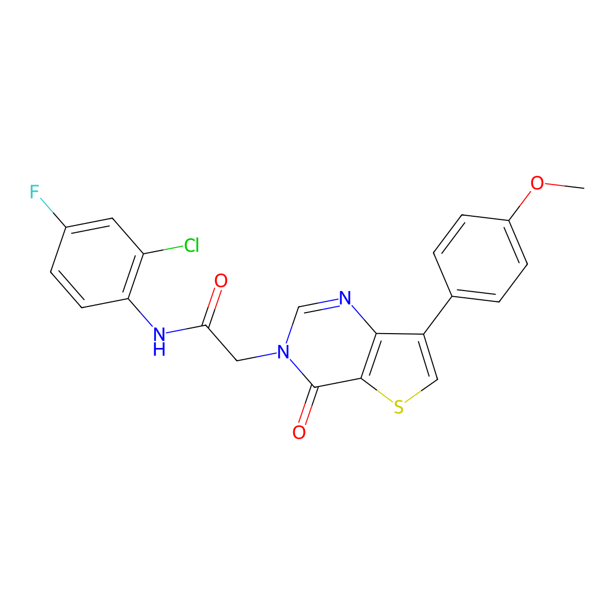 N-(2-chloro-4-fluorophenyl)-2-[7-(4-methoxyphenyl)-4-oxothieno[3,2-d]pyrimidin-3(4H)-yl]acetamide molecular structure, CAS 1207047-24-2