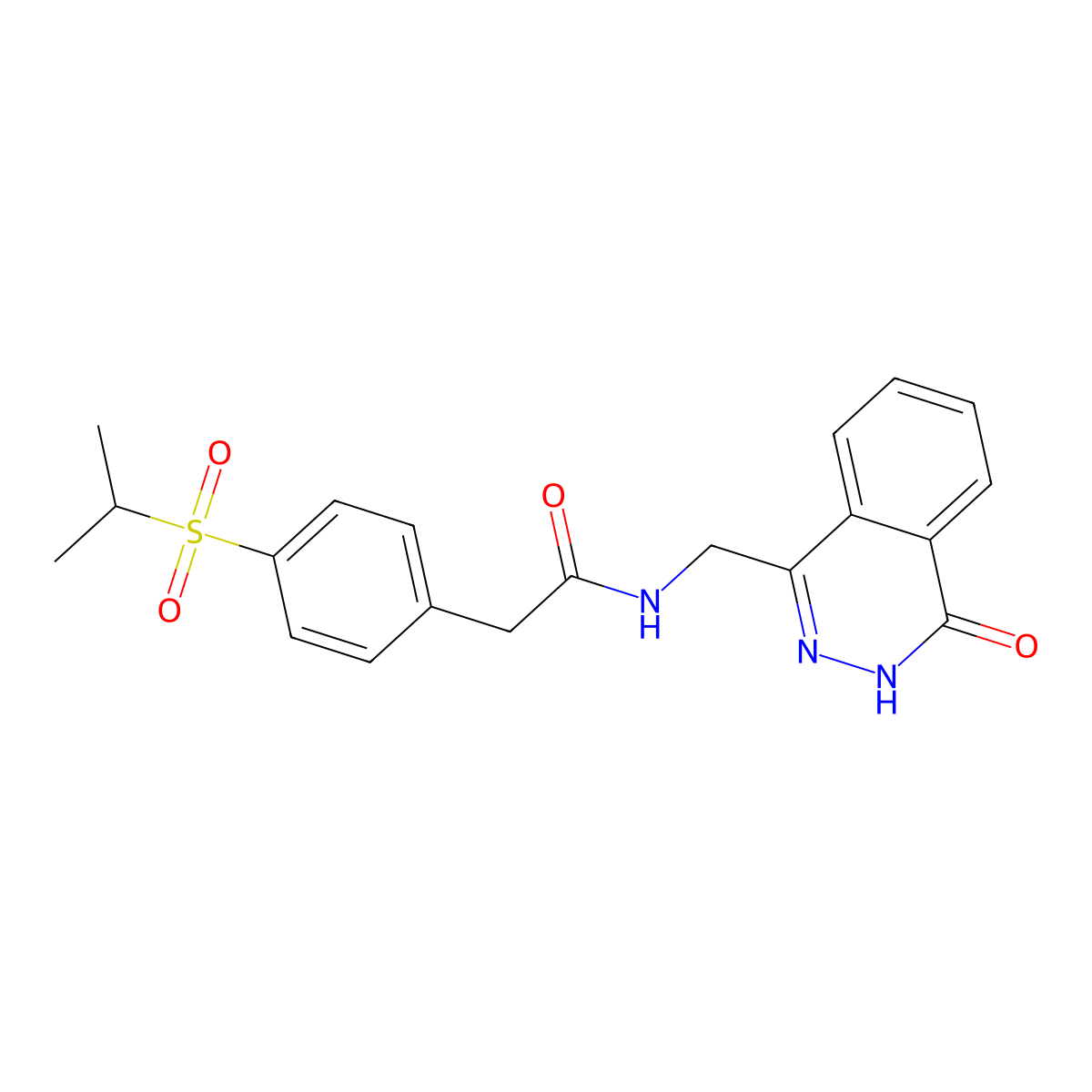 2-(4-(isopropylsulfonyl)phenyl)-N-((4-oxo-3,4-dihydrophthalazin-1-yl)methyl)acetamide molecular structure, CAS 1207047-25-3