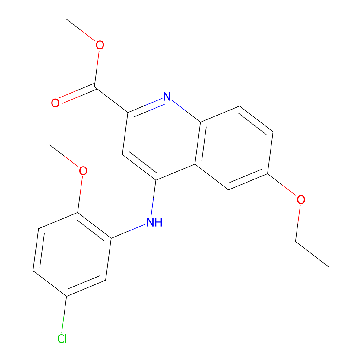 Methyl 4-[(5-chloro-2-methoxyphenyl)amino]-6-ethoxyquinoline-2-carboxylate molecular structure, CAS 1207047-26-4