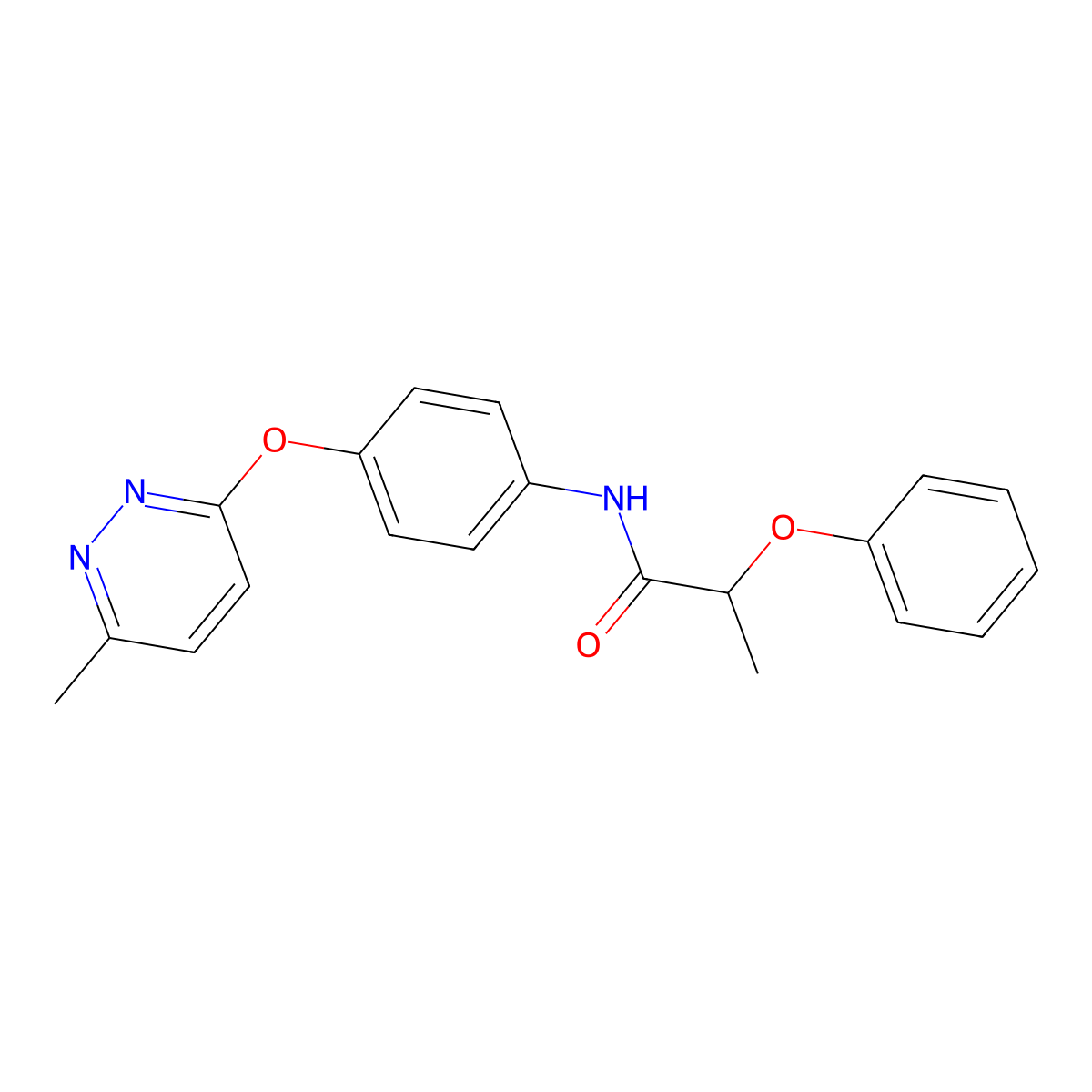 N-(4-((6-methylpyridazin-3-yl)oxy)phenyl)-2-phenoxypropanamide molecular structure, CAS 1207047-27-5