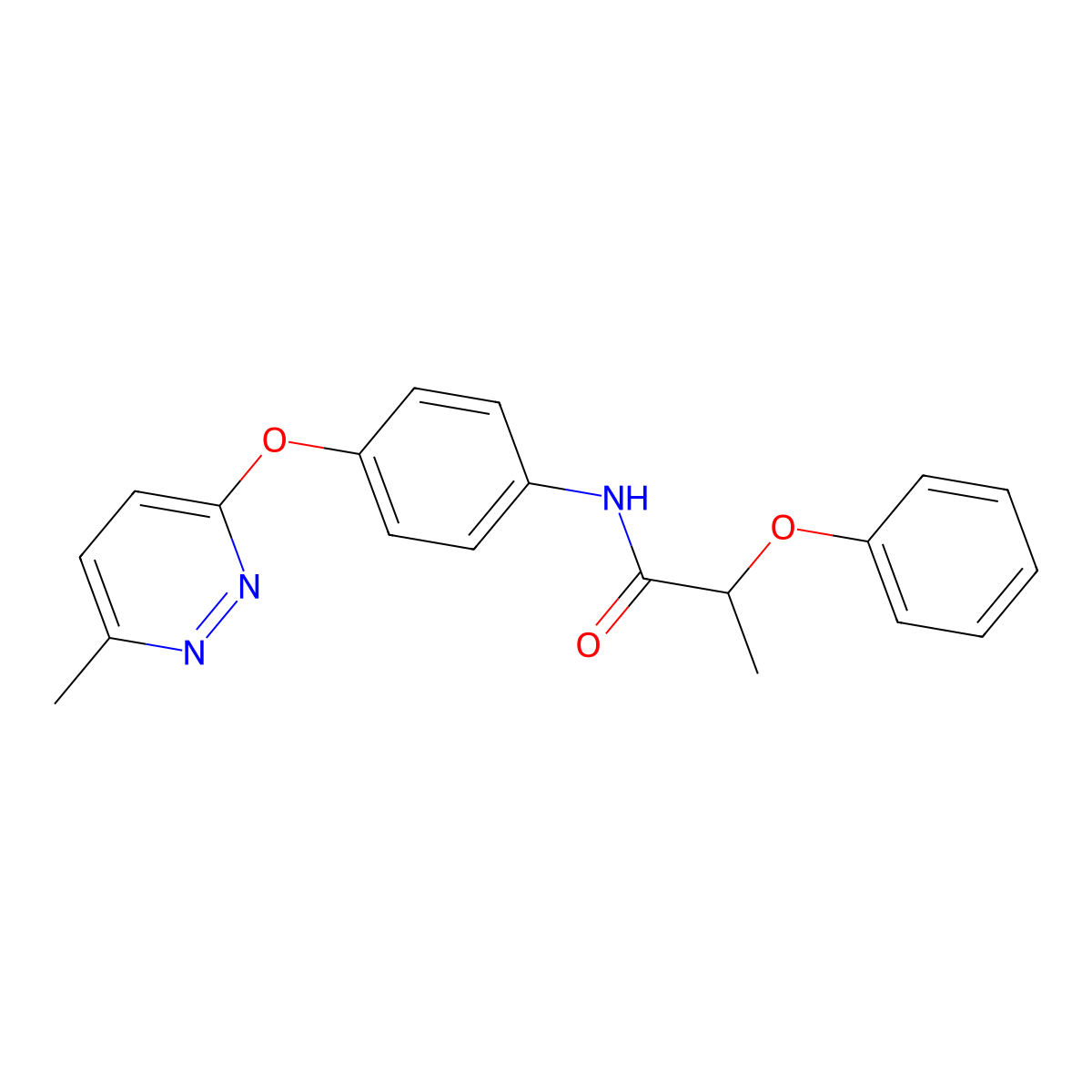 N-(4-((6-methylpyridazin-3-yl)oxy)phenyl)-2-phenoxypropanamide molecular structure, CAS 1207047-27-5