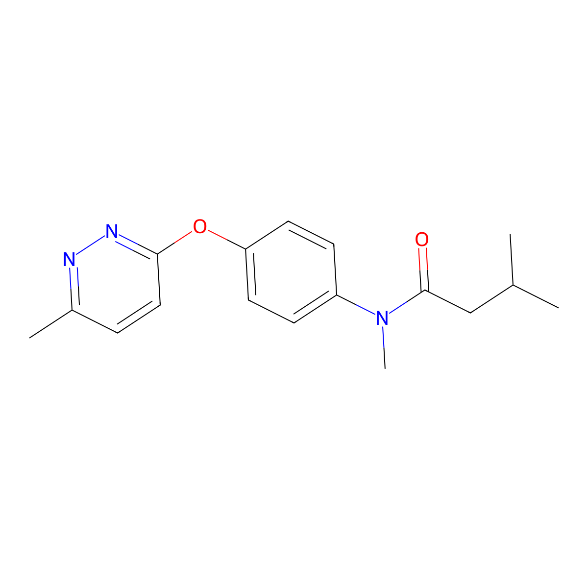 N,3-dimethyl-N-(4-((6-methylpyridazin-3-yl)oxy)phenyl)butanamide molecular structure, CAS 1207047-40-2