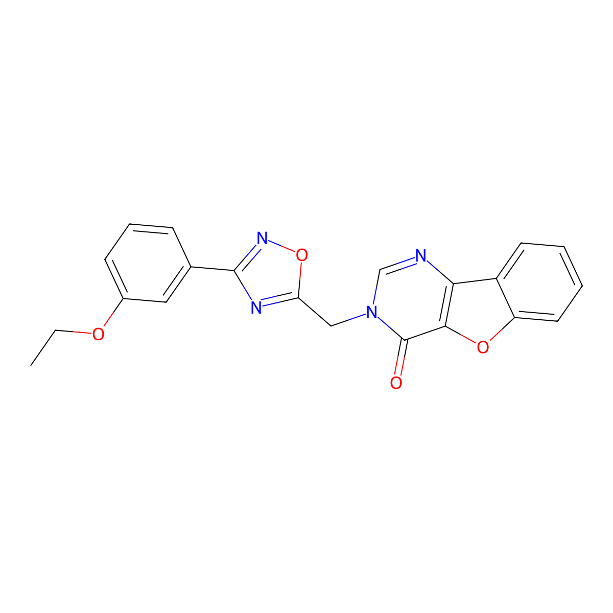3-((3-(3-ethoxyphenyl)-1,2,4-oxadiazol-5-yl)methyl)benzofuro[3,2-d]pyrimidin-4(3H)-one molecular structure, CAS 1207047-43-5